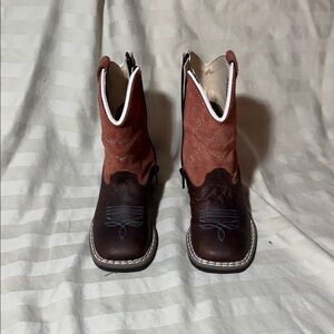 Old West Kids Boots in Brown and Red